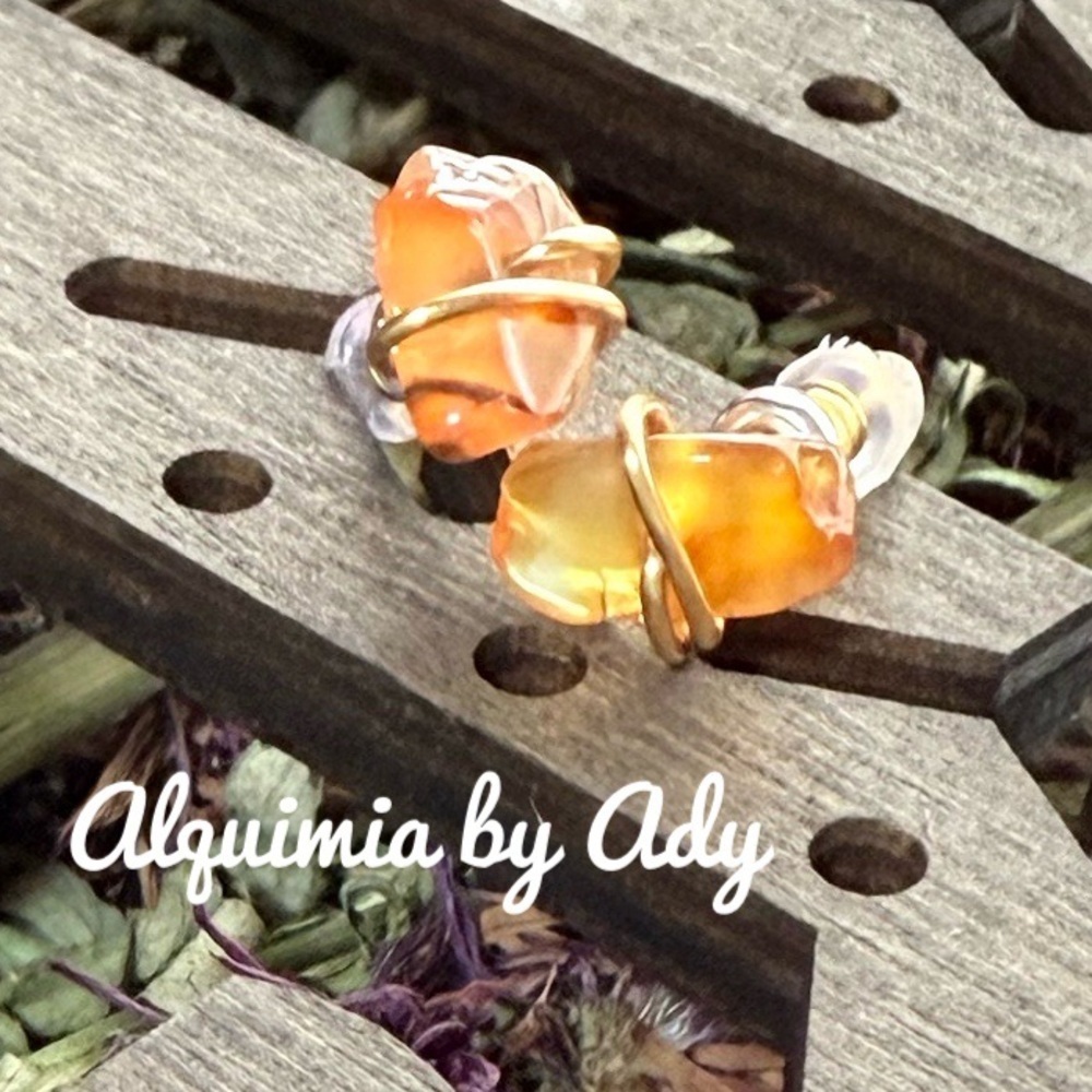Raw Carnelian Drop Earrings • Fire & Flow